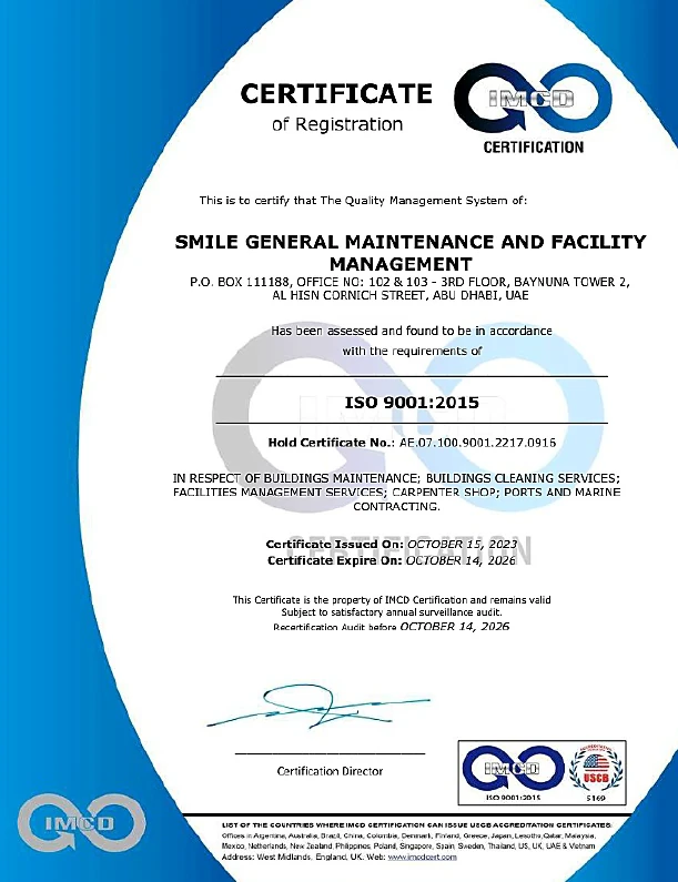 ISO 9001:2015 certificate